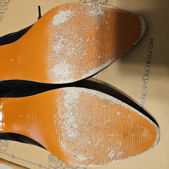 Leather American Duchess Gibson Girl Lace Keyhole Mary Jane 2.5 Edwardian Heel - Picture 5 of 17